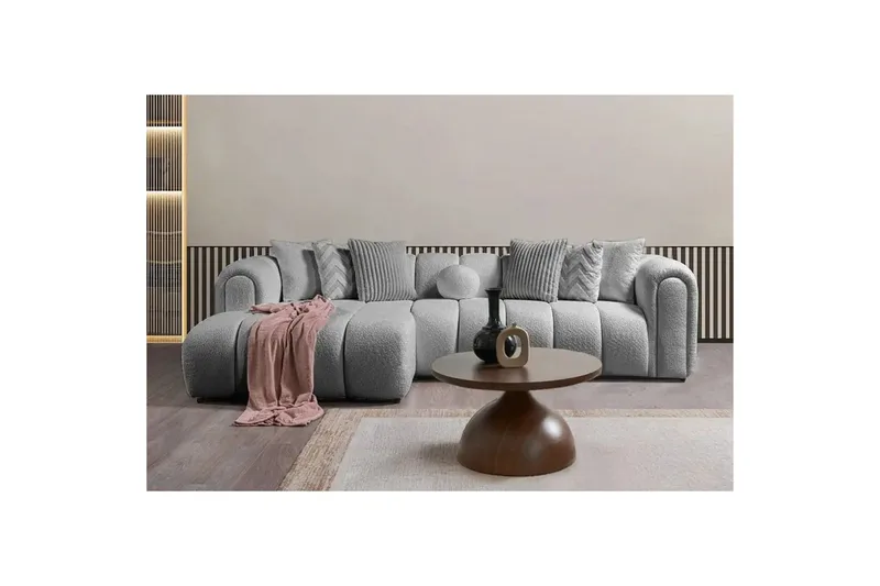 Varrel Sofa med divan 3-personers - Grå - Møbler - Sofaer - Sofa med chaiselong