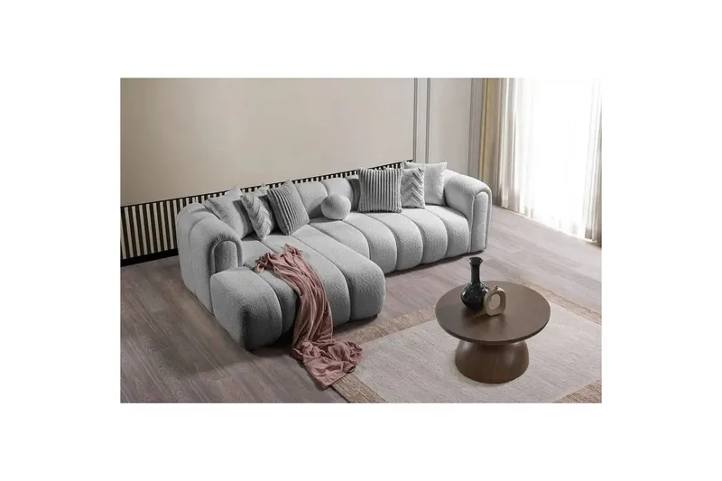 Varrel Sofa med divan 3-personers - Grå - Møbler - Sofaer - Sofa med chaiselong
