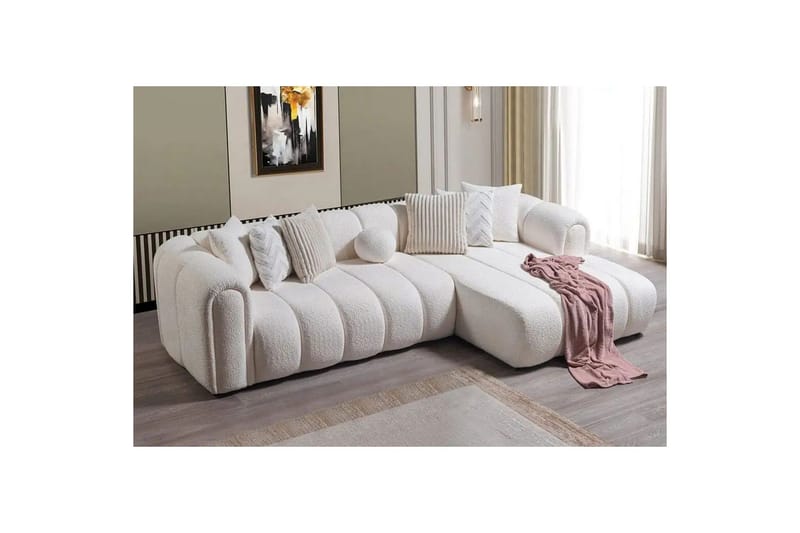 Varrel Sofa med divan 3-personers - Hvid - Møbler - Sofaer - Sofa med chaiselong