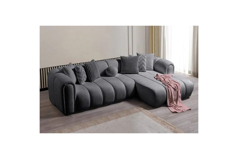 Varrel Sofa med divan 3-personers - Mørkegrå - Møbler - Sofaer - Sofa med chaiselong