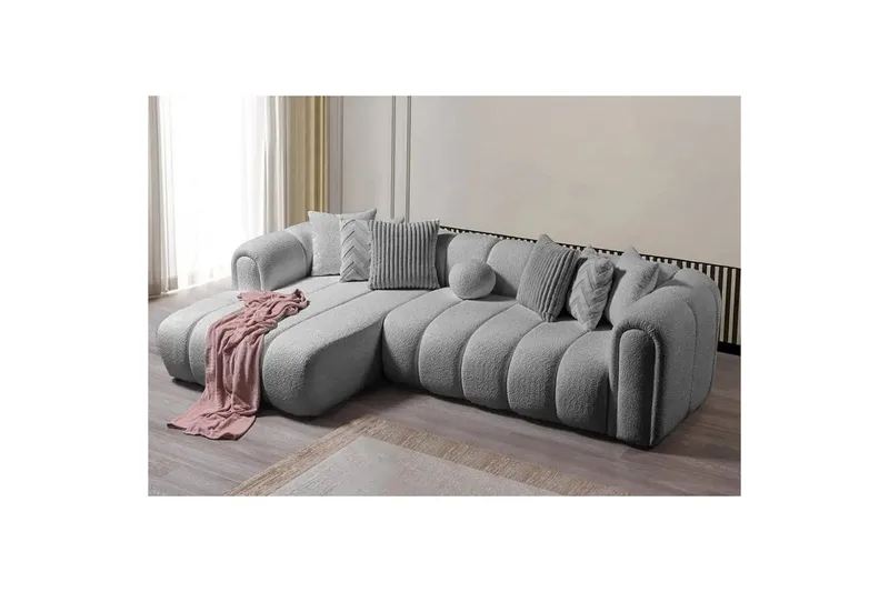 Varrel Sofa med divan 3-personers - Grå - Møbler - Sofaer - Sofa med chaiselong