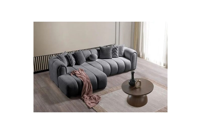 Varrel Sofa med divan 3-personers - Mørkegrå - Møbler - Sofaer - Sofa med chaiselong