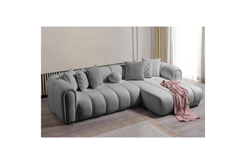 Varrel Sofa med divan 3-personers - Grå - Møbler - Sofaer - Sofa med chaiselong
