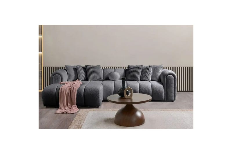 Varrel Sofa med divan 3-personers - Mørkegrå - Møbler - Sofaer - Sofa med chaiselong