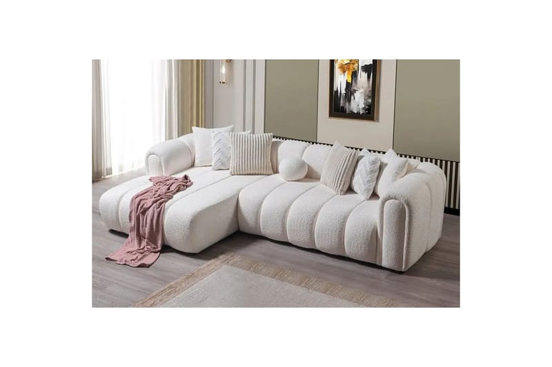 Varrel Sofa med divan 3-personers - Hvid - Møbler - Sofaer - Sofa med chaiselong