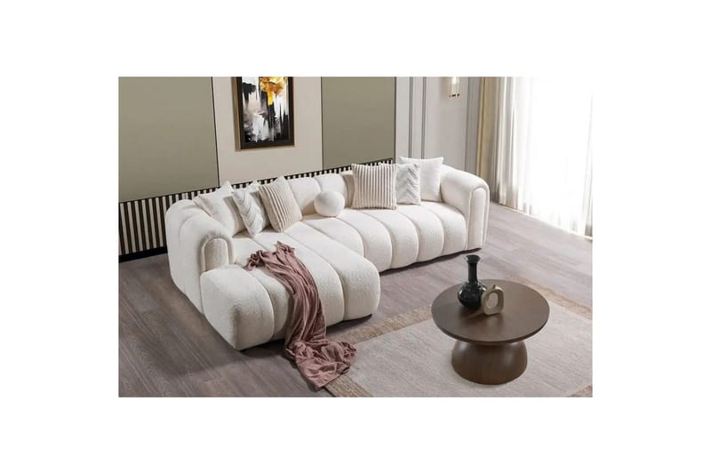 Varrel Sofa med divan 3-personers - Hvid - Møbler - Sofaer - Sofa med chaiselong
