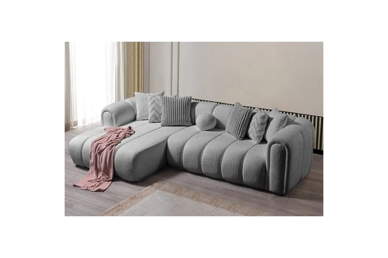 Varrel Sofa med divan 3-personers - Grå - Møbler - Sofaer - Sofa med chaiselong
