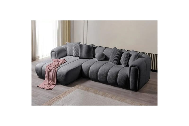 Varrel Sofa med divan 3-personers - Mørkegrå - Møbler - Sofaer - Sofa med chaiselong