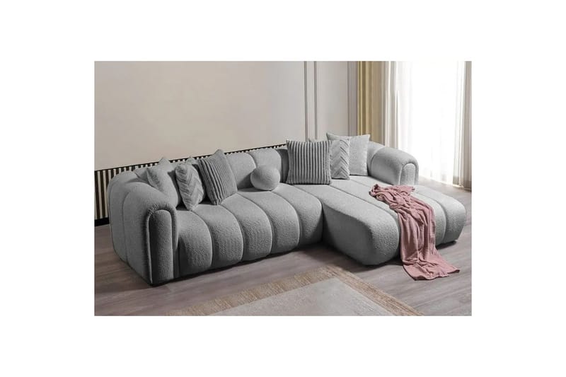 Varrel Sofa med divan 3-personers - Grå - Møbler - Sofaer - Sofa med chaiselong