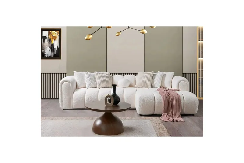 Varrel Sofa med divan 3-personers - Hvid - Møbler - Sofaer - Sofa med chaiselong