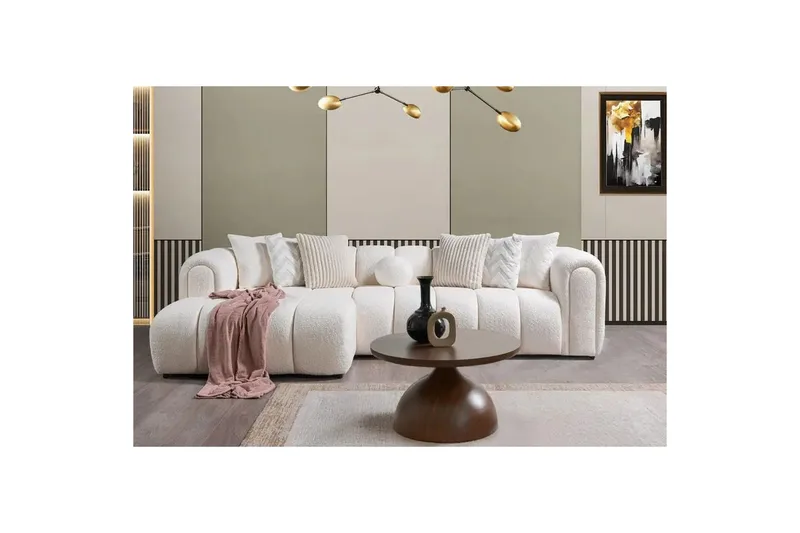 Varrel Sofa med divan 3-personers - Hvid - Møbler - Sofaer - Sofa med chaiselong