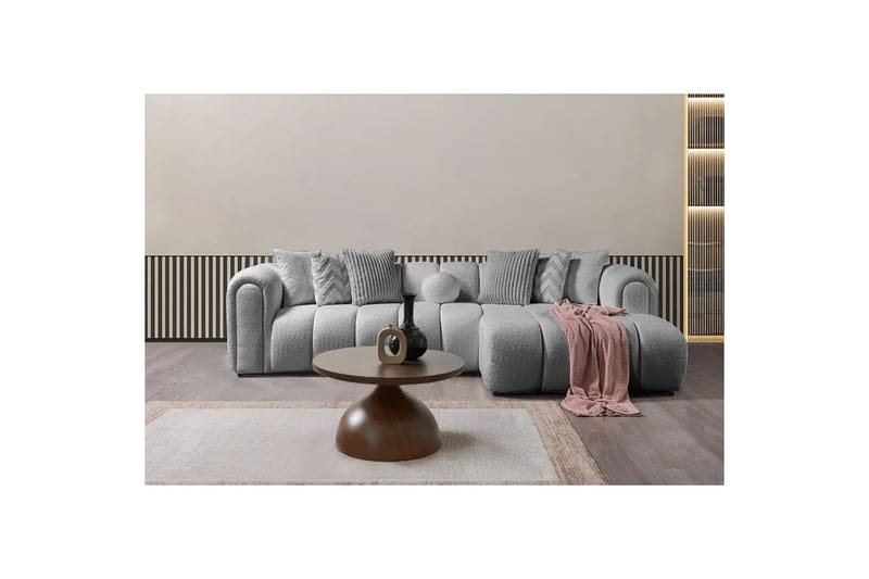 Varrel Sofa med divan 3-personers - Grå - Møbler - Sofaer - Sofa med chaiselong