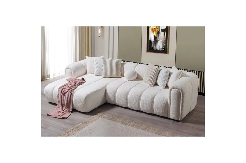 Varrel Sofa med divan 3-personers - Hvid - Møbler - Sofaer - Sofa med chaiselong
