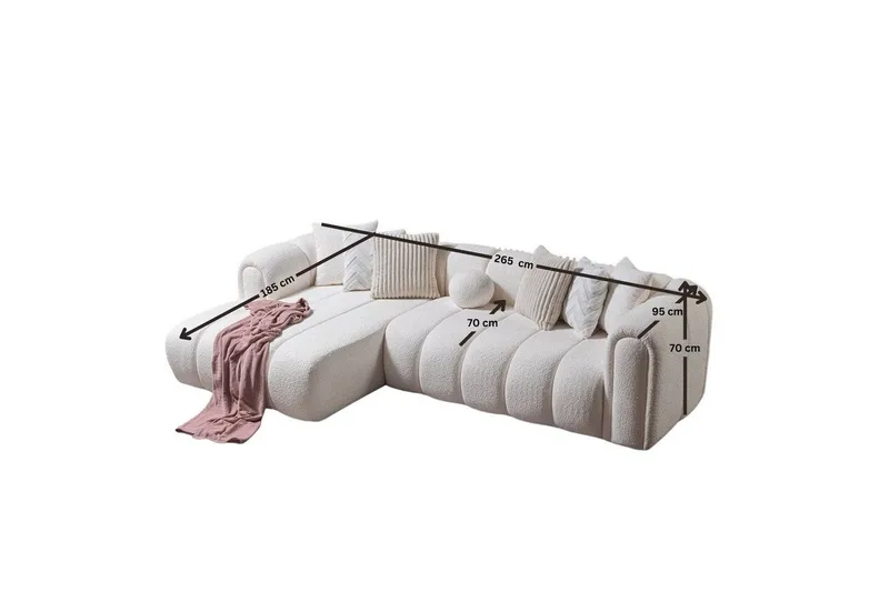 Varrel Sofa med divan 3-personers - Hvid - Møbler - Sofaer - Sofa med chaiselong