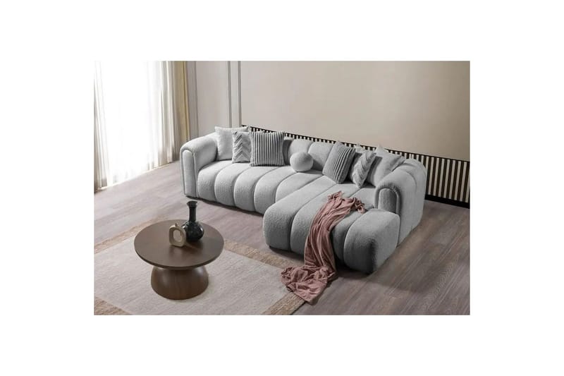 Varrel Sofa med divan 3-personers - Grå - Møbler - Sofaer - Sofa med chaiselong