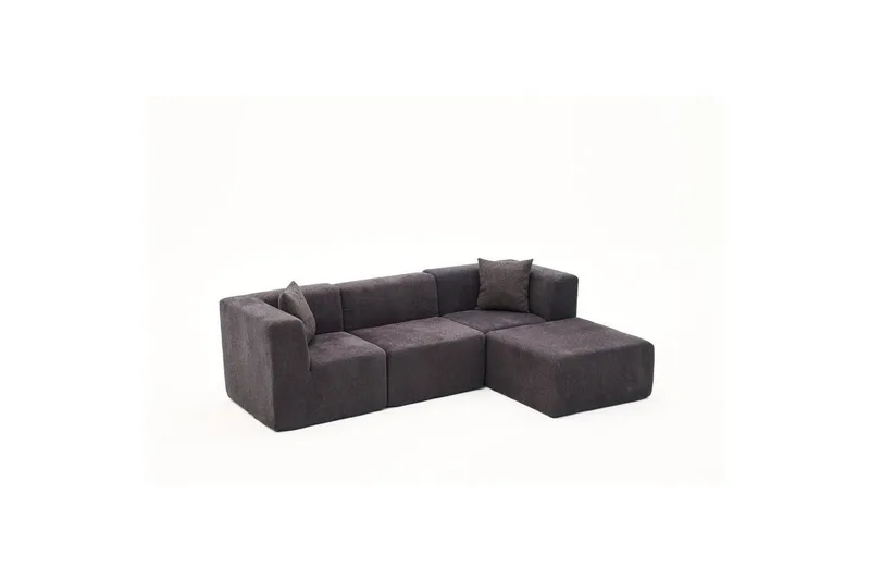 Veyno Sofa med Divan 3-sits - Antracit - Møbler - Sofaer - Sofa med chaiselong