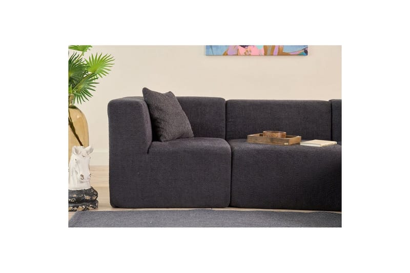 Veyno Sofa med Divan 3-sits - Antracit - Møbler - Sofaer - Sofa med chaiselong