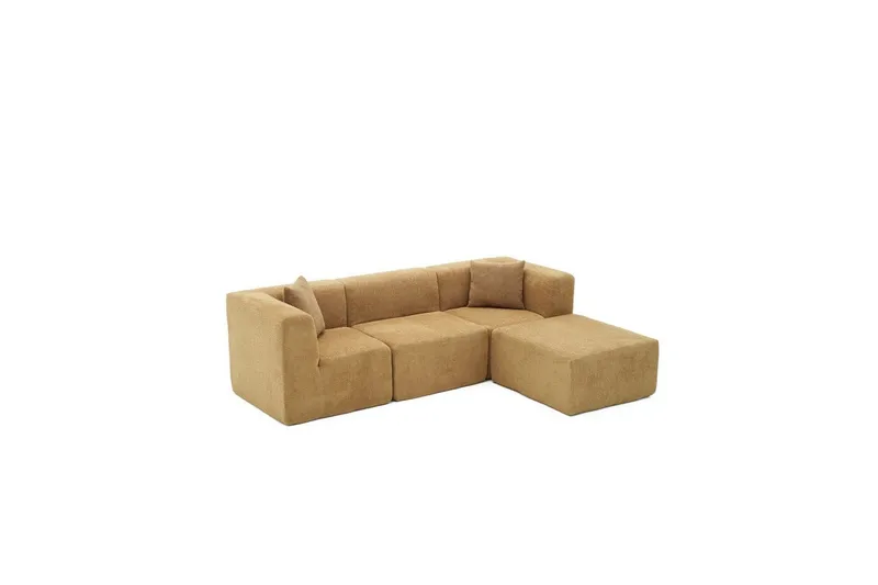 Veyno Sofa med Divan 3-sits - Brun - Møbler - Sofaer - Sofa med chaiselong