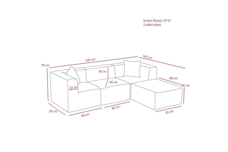 Veyno Sofa med Divan 3-sits - Brun - Møbler - Sofaer - Sofa med chaiselong