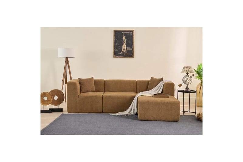 Veyno Sofa med Divan 3-sits - Brun - Møbler - Sofaer - Sofa med chaiselong
