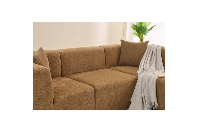 Veyno Sofa med Divan 3-sits - Brun - Møbler - Sofaer - Sofa med chaiselong