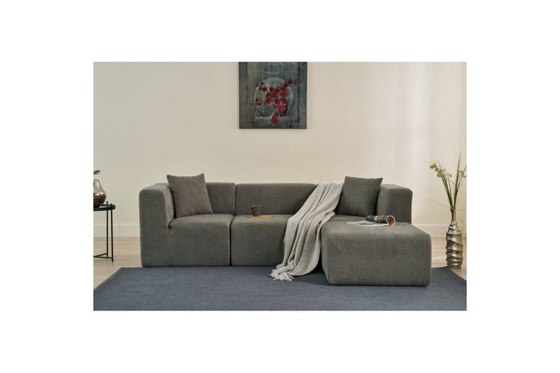 Veyno Sofa med Divan 3-sits - Grå - Møbler - Sofaer - Sofa med chaiselong