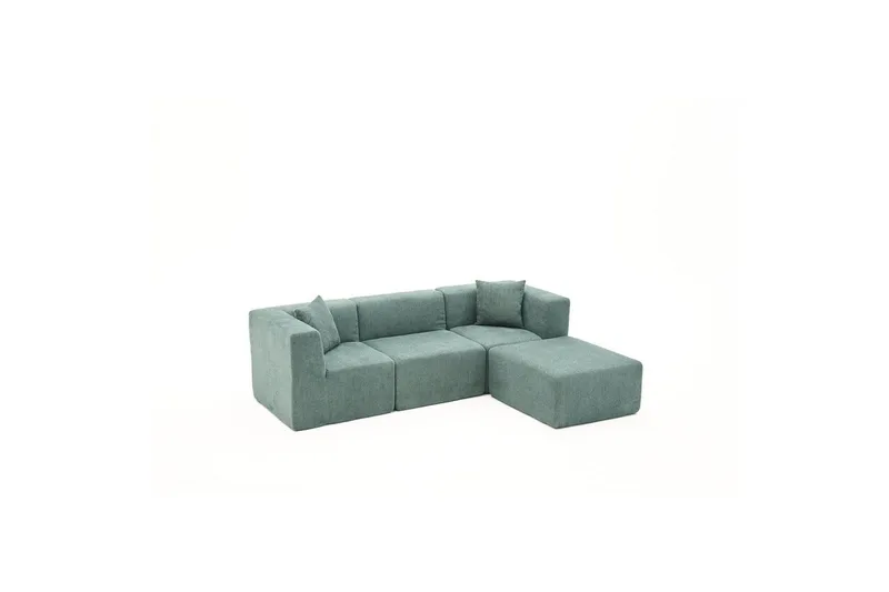 Veyno Sofa med Divan 3-sits, Grøn