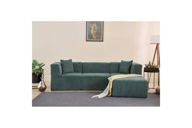 Veyno Sofa med Divan 3-sits - Grøn - Møbler - Sofaer - Sofa med chaiselong