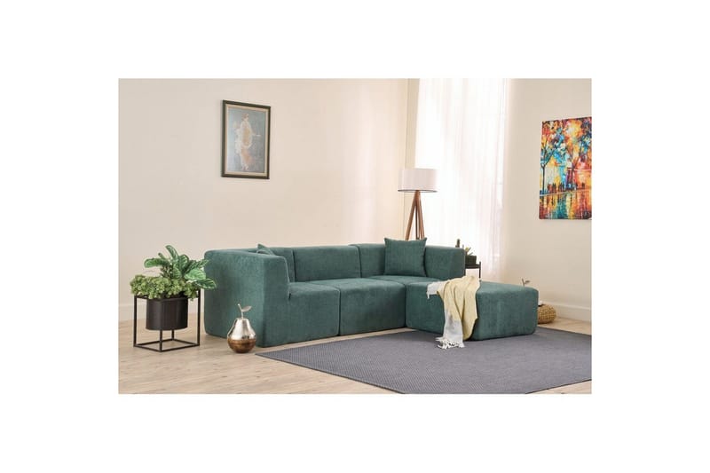Veyno Sofa med Divan 3-sits - Grøn - Møbler - Sofaer - Sofa med chaiselong