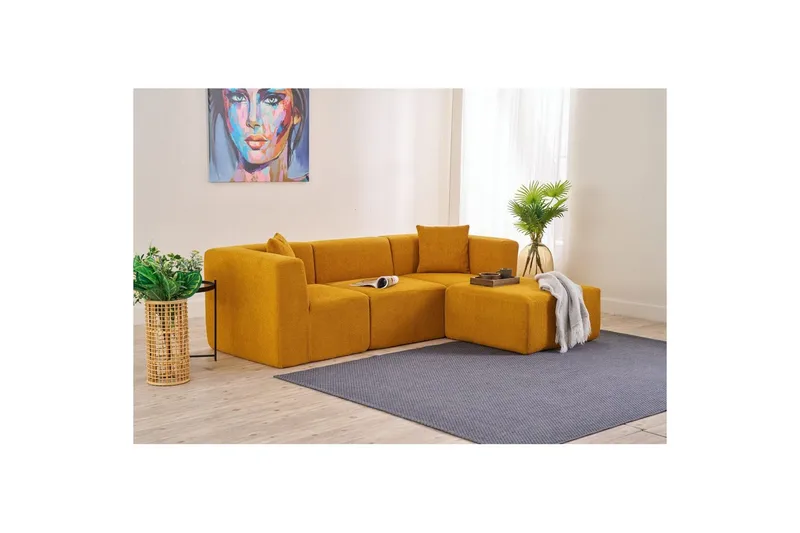 Veyno Sofa med Divan 3-sits - Orange - Møbler - Sofaer - Sofa med chaiselong