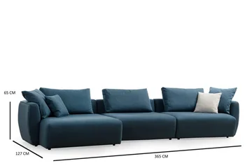 Viimse 3-personers Venstrevendt Sofa med Chaiselong 365 cm i Stof - Blå - Møbler - Sofaer - Sofa med chaiselong