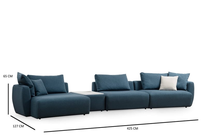 Viimse 3-personers Venstrevendt Sofa med Chaiselong 425 cm i Stof - Blå - Møbler - Sofaer - Sofa med chaiselong