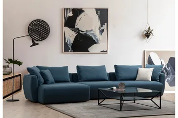 Viimse 3-personers Venstrevendt Sofa med Chaiselong 365 cm i Stof - Blå - Møbler - Sofaer - Sofa med chaiselong