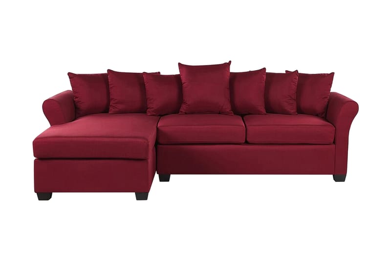 Vikna 3-Pers. Hjørnesofa, Mørkerød