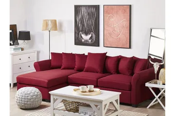 Vikna 3-Pers. Hjørnesofa - Mørkerød - Møbler - Sofaer - Sofa med chaiselong