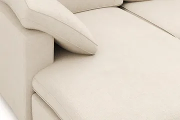Visby 4-personers L-formet dyb vendbar sofa med chaiselong i stof - Beige - Møbler - Sofaer - Sofa med chaiselong