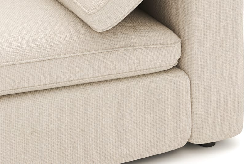 Visby 4-personers L-formet dyb vendbar sofa med chaiselong i stof - Beige - Møbler - Sofaer - Sofa med chaiselong
