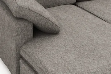 Visby 4-personers L-formet dyb vendbar sofa med chaiselong i stof - Grå - Møbler - Sofaer - Sofa med chaiselong