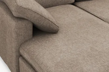 Visby 4-personers dyb L-formet vendbar sofa med divan i stof - Brun - Møbler - Sofaer - Sofa med chaiselong