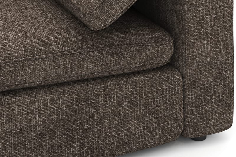 Visby 4-personers L-formet dyb vendbar sofa med chaiselong i stof - Mørkebrun - Møbler - Sofaer - Sofa med chaiselong