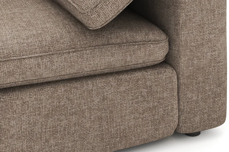 Visby 4-personers L-formet dyb vendbar sofa med chaiselong i stof - Brun - Møbler - Sofaer - Sofa med chaiselong