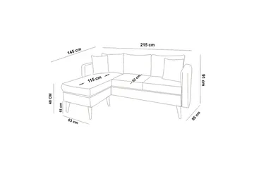 Wardenburg sovesofa venstre - Blå - Møbler - Sofaer - Sofa med chaiselong
