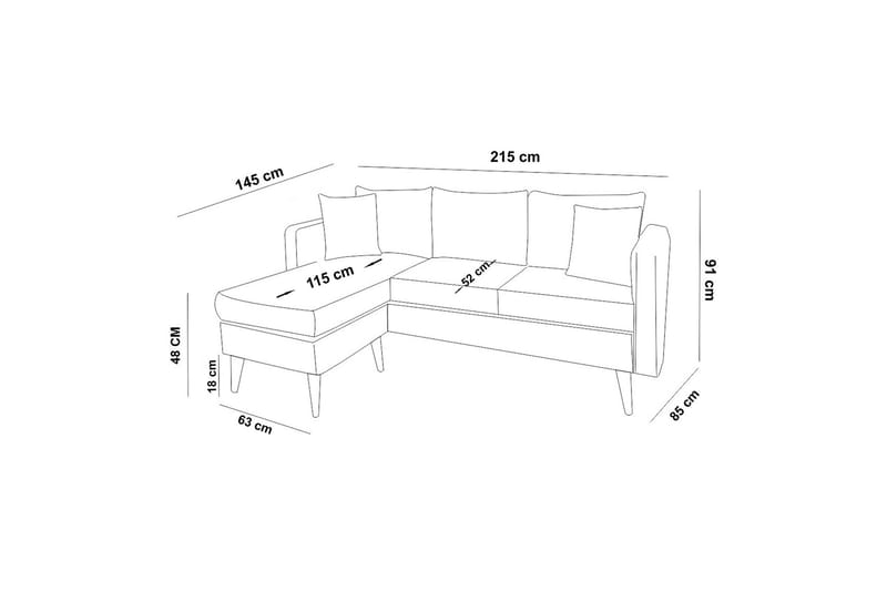 Wardenburg sovesofa venstre - Brun - Sofa med chaiselong