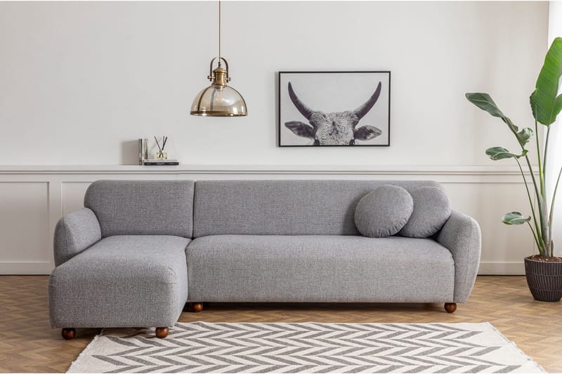 Whitecliffs Chaiselongsofa 3-personers - Grå - Møbler - Sofaer - Sofa med chaiselong - 3 personers sofa med chaiselong