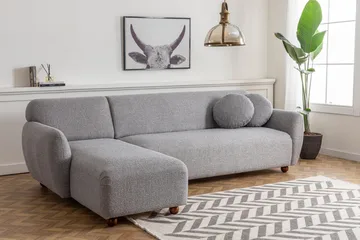 Whitecliffs Chaiselongsofa 3-personers - Grå - Møbler - Sofaer - Sofa med chaiselong - 3 personers sofa med chaiselong