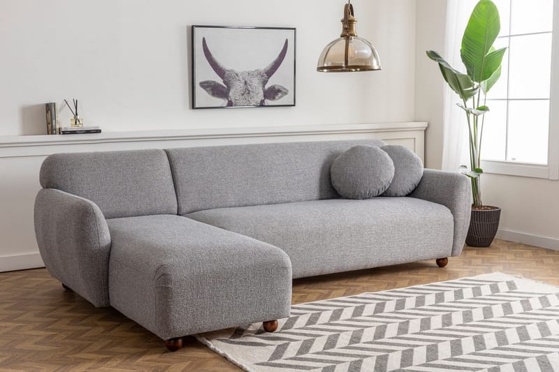Whitecliffs Chaiselongsofa 3-personers - Grå - Møbler - Sofaer - Sofa med chaiselong - 3 personers sofa med chaiselong