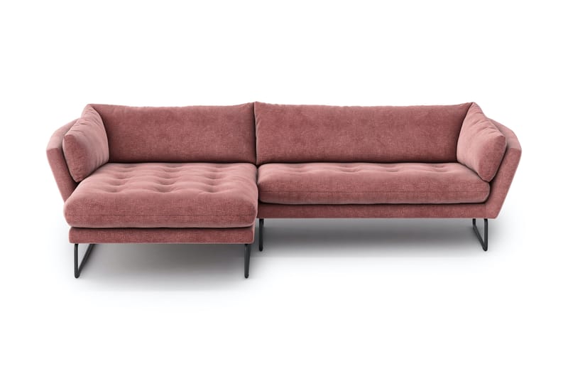 Ynnabo Chaiselongsofa - Lyserød - Sofa med chaiselong - 4 personers sofa med chaiselong