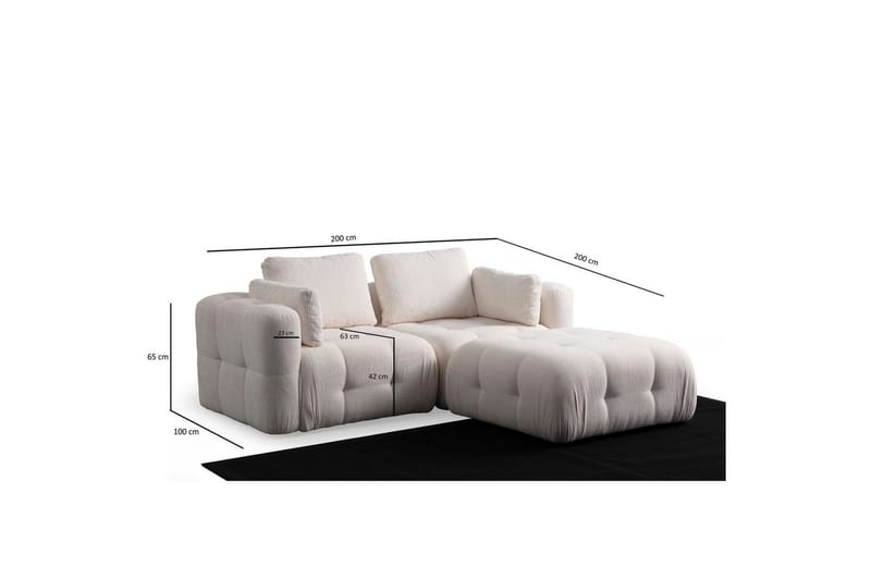 Yvara Sofa med Divan 2-sits - Beige - Møbler - Sofaer - Sofa med chaiselong