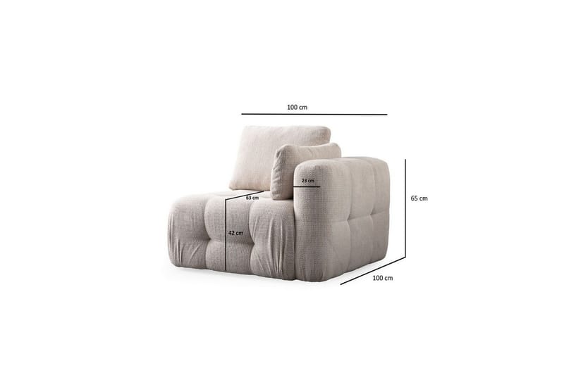 Yvara Sofa med Divan 2-sits - Beige - Møbler - Sofaer - Modulsofaer - Komplet modulsofa