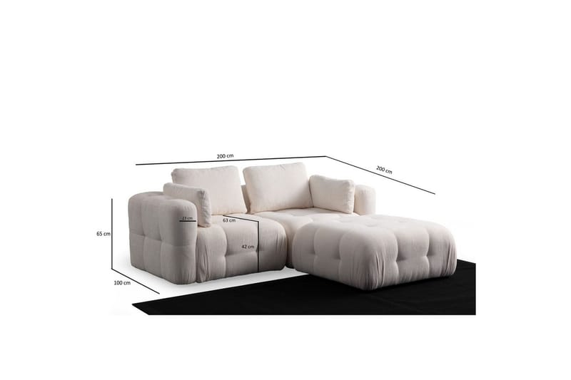 Yvara Sofa med Divan 2-sits - Beige - Møbler - Sofaer - Sofa med chaiselong